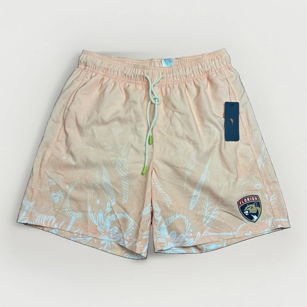 NWT Margaritaville Orange Florida Panthers Lagoon Fiesta Swim Shorts Mens Medium